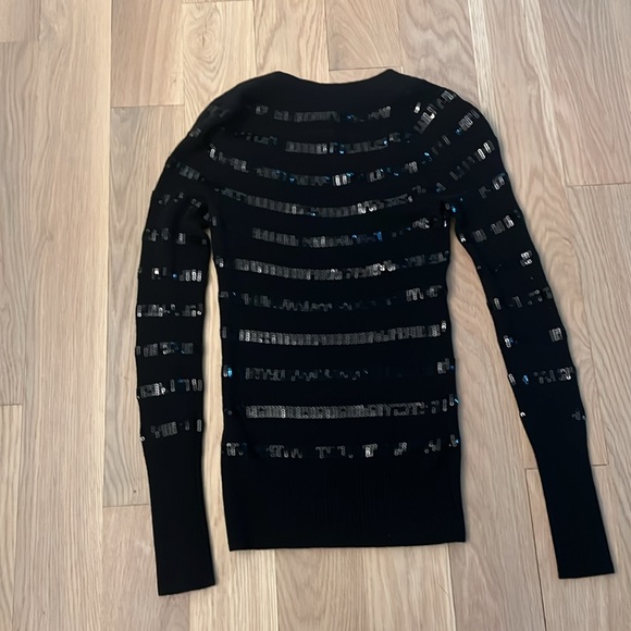 Express v neck xs sequin stripe sweater - Picture 4 of 4